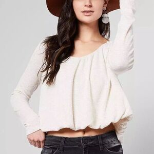 Free People We the Free Bondi Thermal Bubble Hem Crop Top